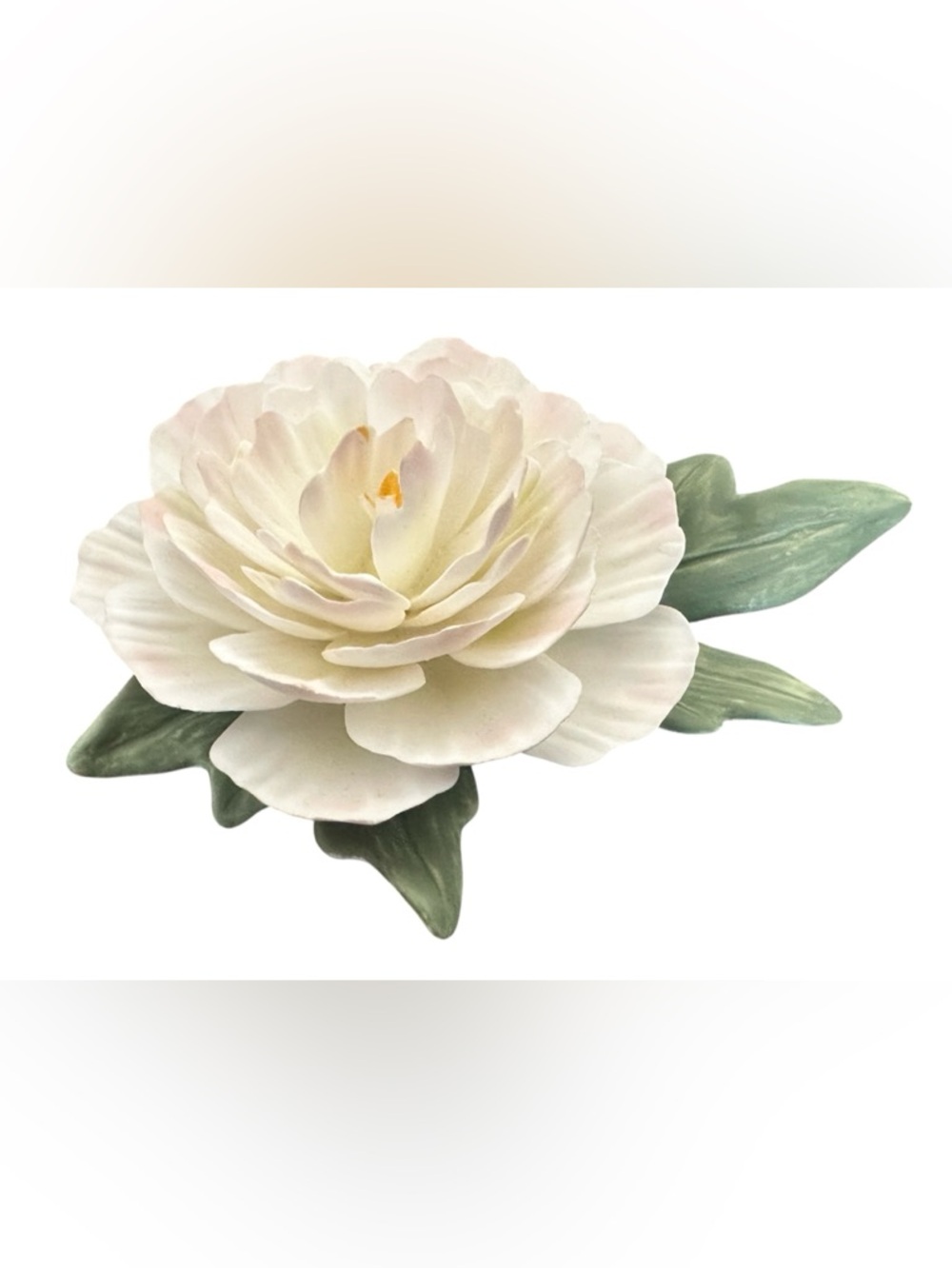 Aerin Bloom Fine Porcelain Flower White and Pink, Hand- Painted - Picture 5 of 9